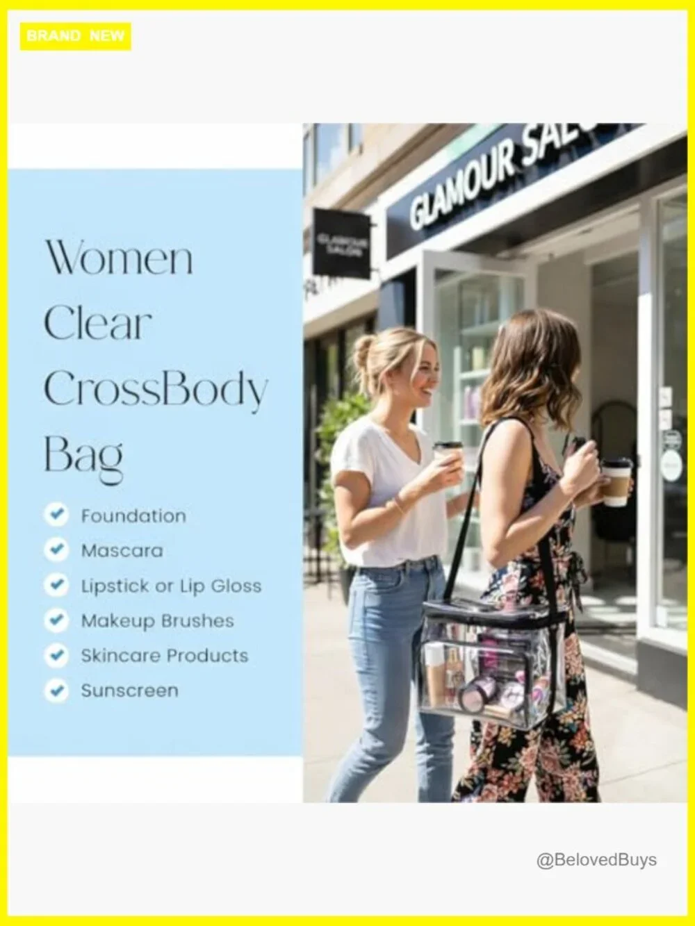 Clear Stadium Approved Crossbody Bag Transparent Tote PVC Travel Security